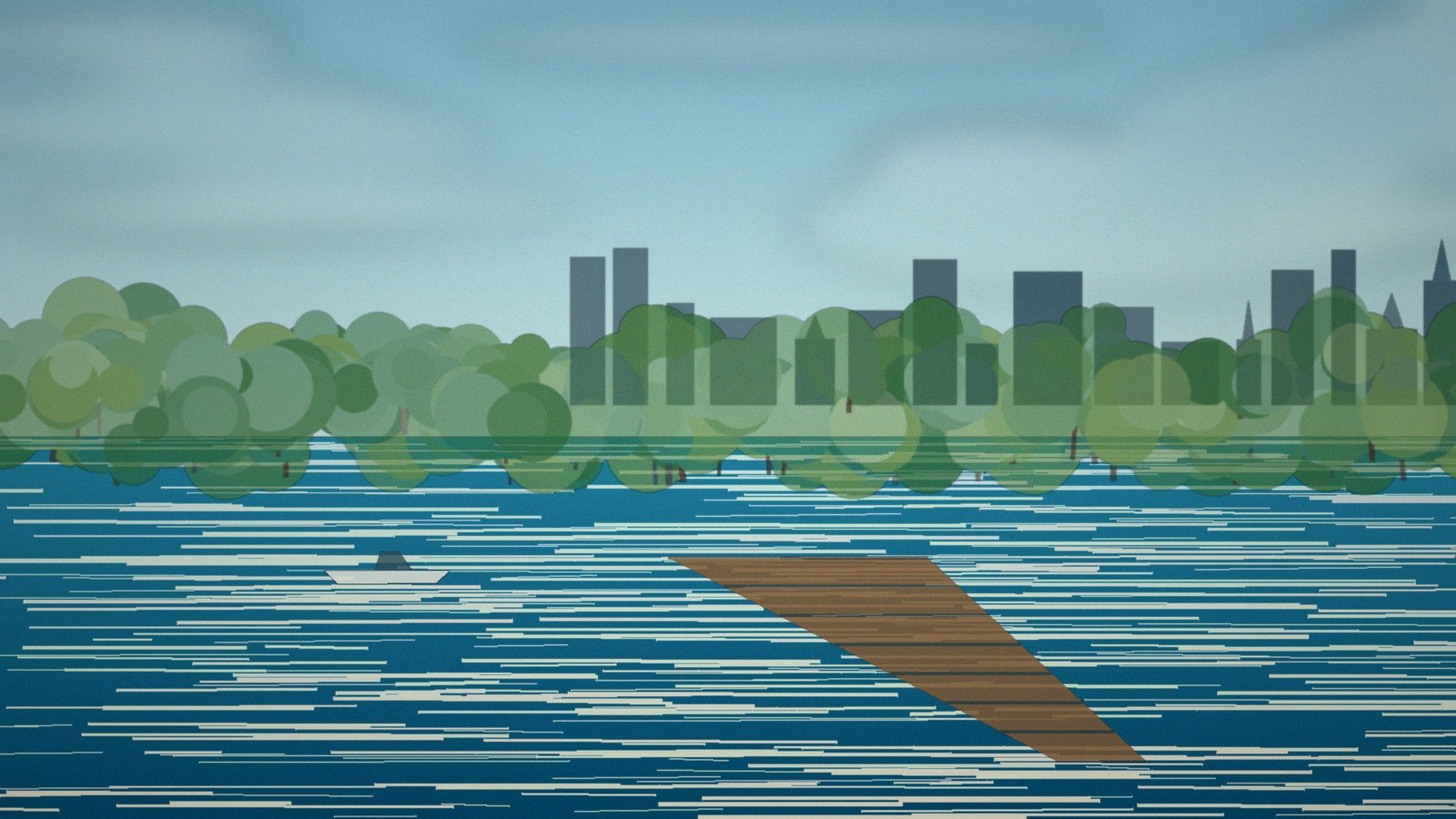Generated Counties page image for Metro Minnesota county lake planning with skyline-adjacent water and shoreline trail access.