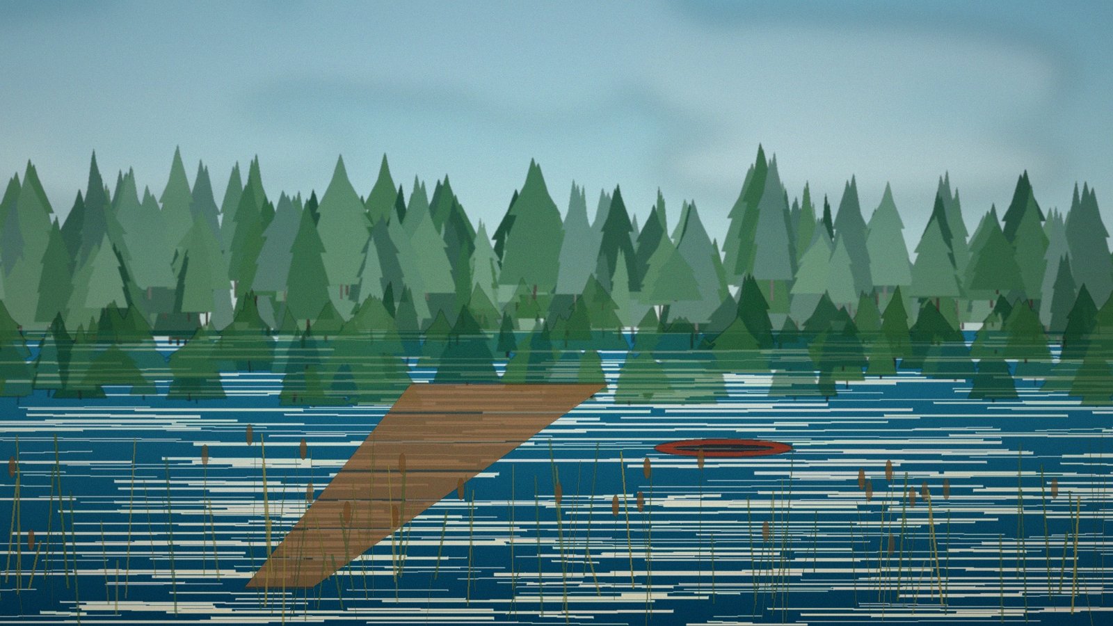 Generated Counties page image for Northwest Minnesota county lake planning with pine shoreline and dock access.