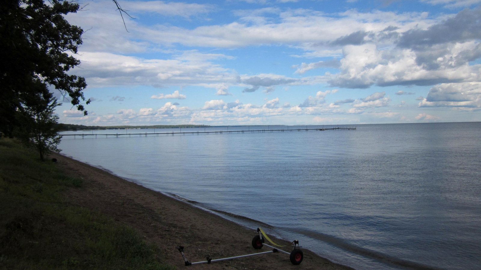 Boat on open lake water representing Mille Lacs Lake fishing and big-water recreation.