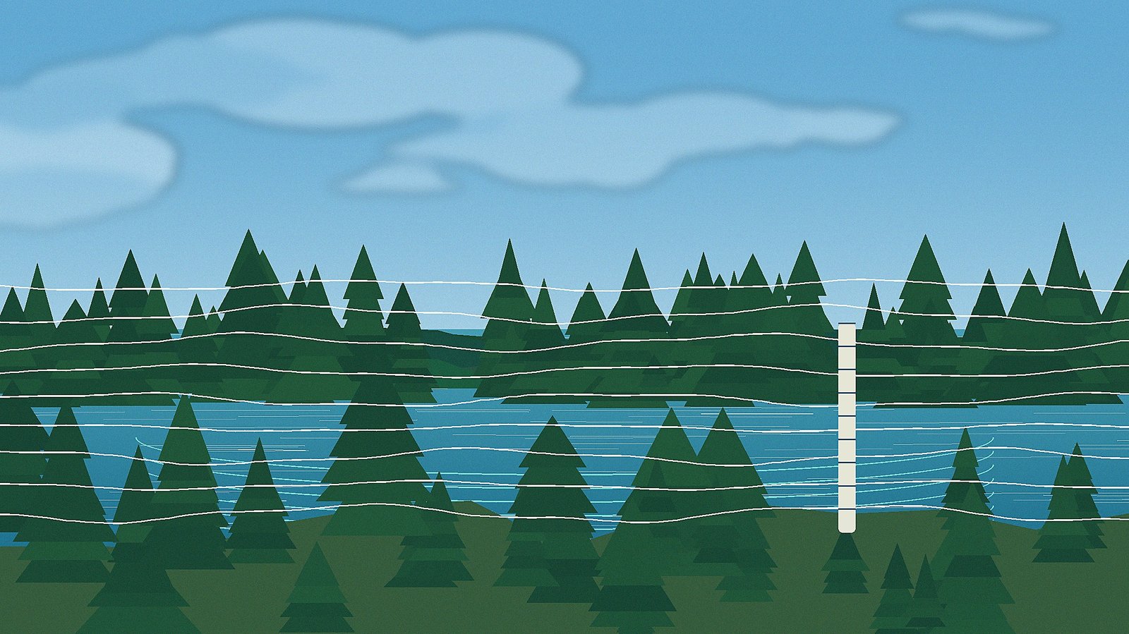 Clear-water depth graphic representing lake depth and water clarity.