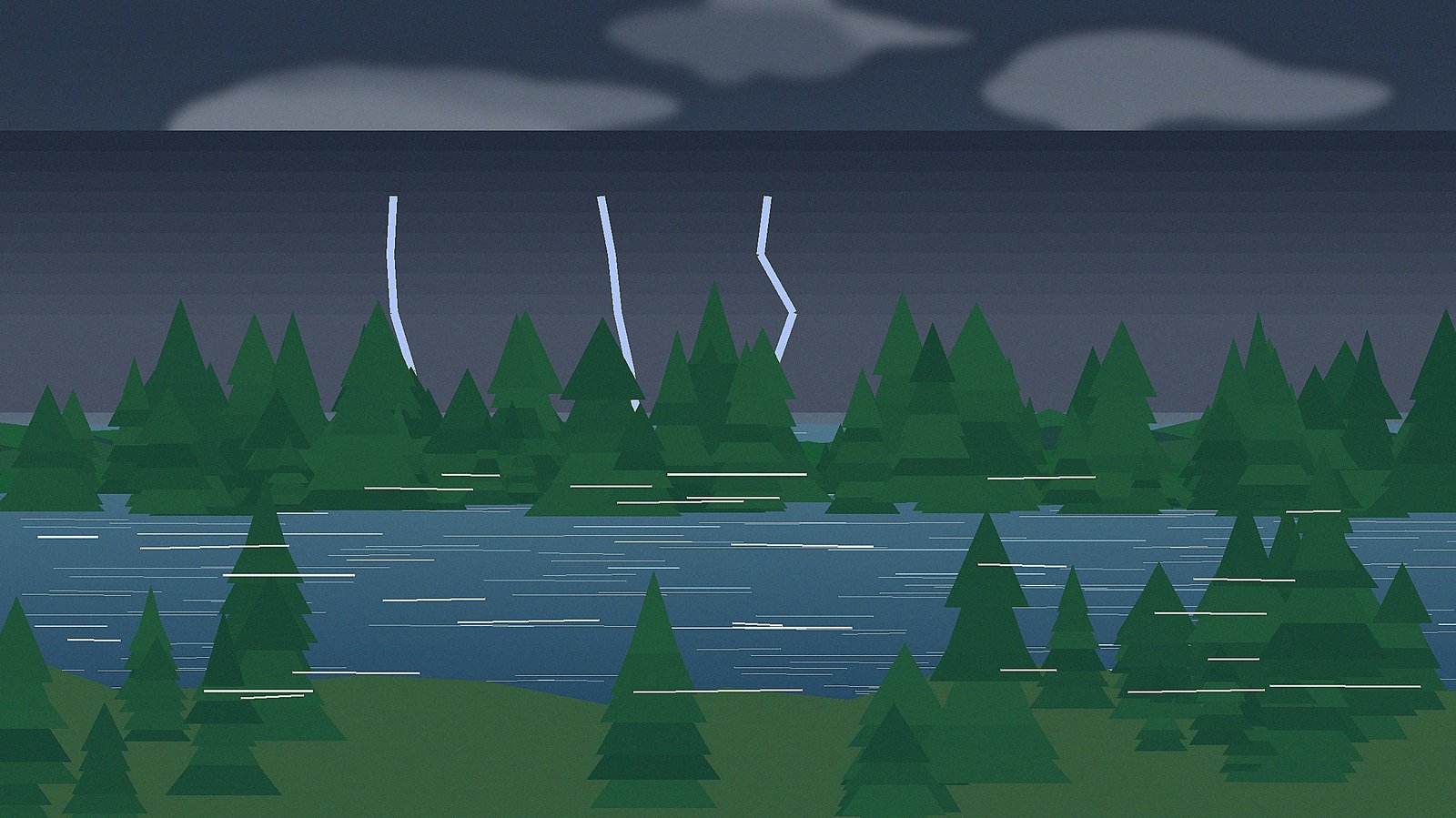 Storm clouds and lightning representing lake safety and weather planning.