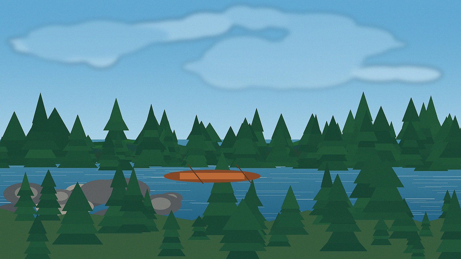 Forested lake shoreline representing national forest lake recreation resources.