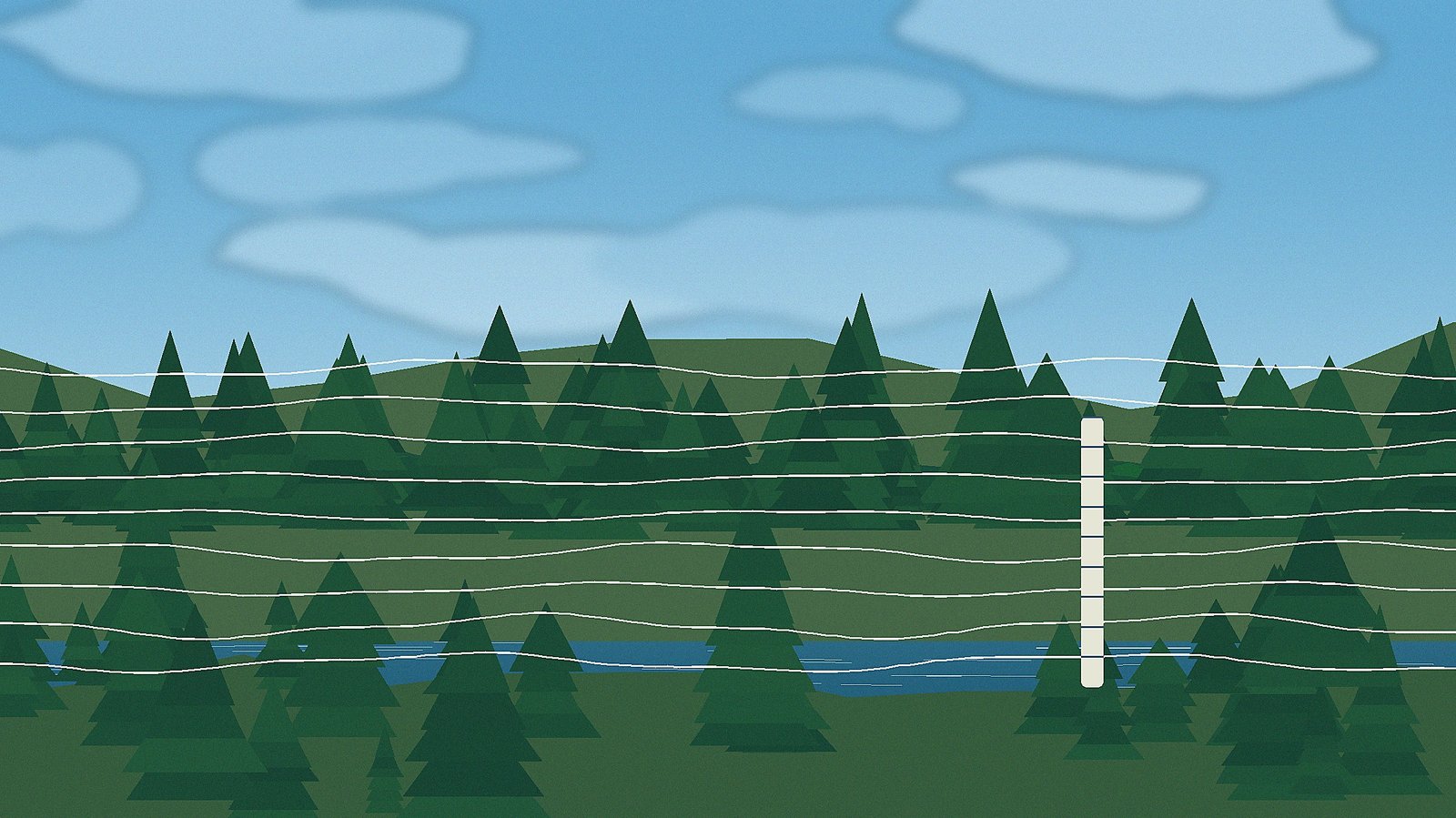 Rocky river and forest water scene representing USGS water monitoring data.