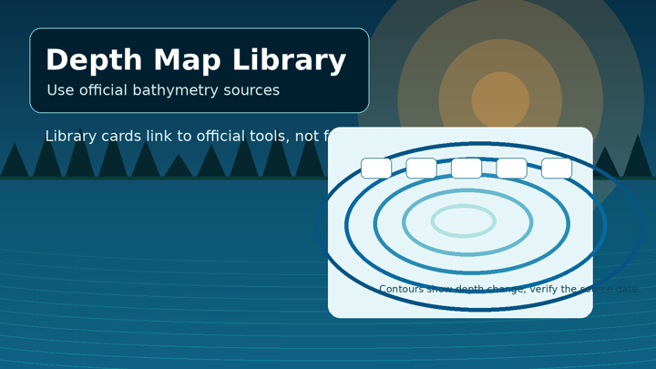 Generated thumbnail for the depth map library with generic bathymetry contours.