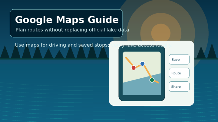 Generated thumbnail for Google Maps trip planning with generic route pins.