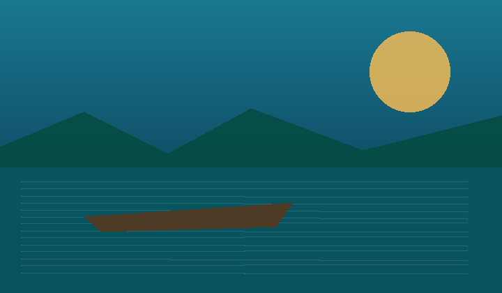 Generated thumbnail for planning a lake trip with water, canoe shape, and warm sky.