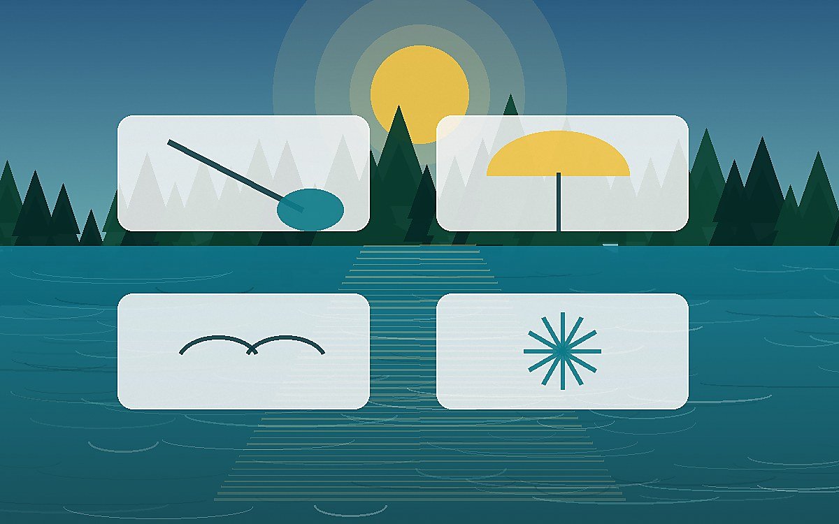 Generated thumbnail showing four-season Minnesota lake activities with paddle, beach, wildlife, and ice icons
